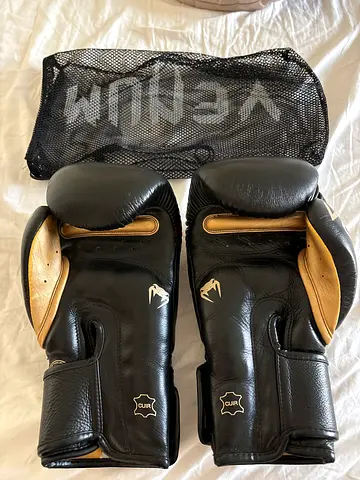 Pair of Velium leather boxing gloves - used, good condition