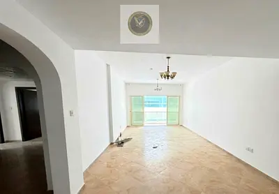 Cheapest three bedroom apartment and living room for annual rent with maid room balcony and built i