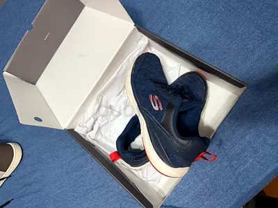 Skechers navy blue casual sneakers - lightly used, size (please confirm)