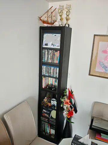 IKEA Books/DVD shelf with glass door