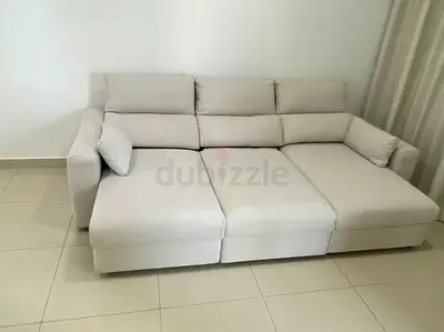 Ikea Eskelstuna L shape sofa bed Beige Excellent Condition