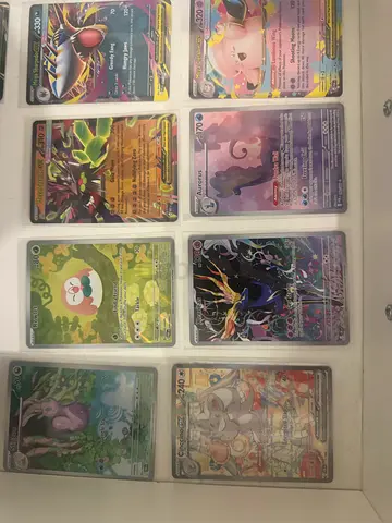 Collection of 8 Assorted Pokémon Full Art  Holo Trading Cards (Sleeved)