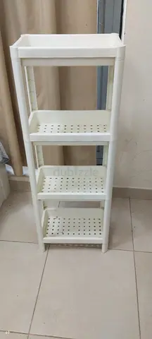 White 4-Tier Plastic Storage Shelf - Lightweight and Compact