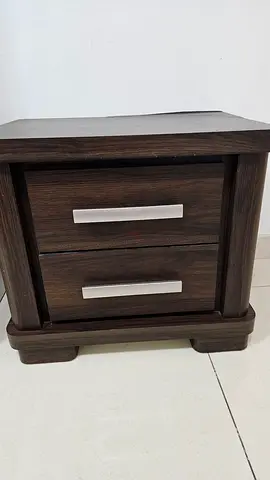 Bedside table with Drawers, Dark Oak