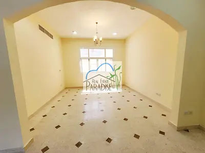 Away from fly zone Private entrance 3 bedrooms all master modern finish villa living-dining area / 3 parking/ maid room/shared pool for rent in mirdif