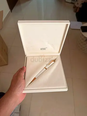 Montblanc White and Gold Ballpoint Pen in Presentation Box