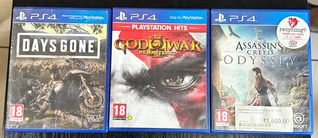 Bundle: PS4 Games - Days Gone, $% of War Remastered, Assassins Creed Odyssey
