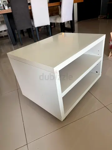 IKEA White Low Storage Shelf with wheels  / Shoe Rack - Minimal Design