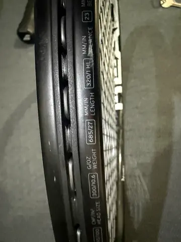 Used Head Speed PM Tennis Racquet at 300g/ 10.6 oz in good condition.