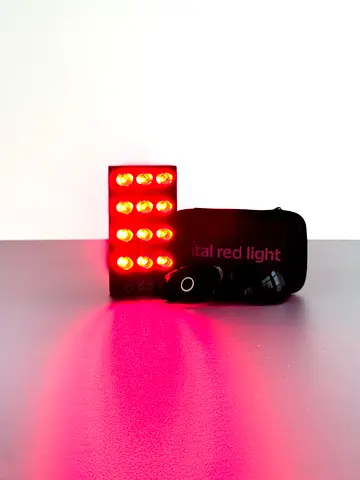 Portable Red Light Therapy Device - Compact Panel with Carry Case and green glasses for eyes safety