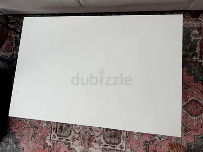White rectangular coffee table from Ikea 118x78 cm height is 44cm