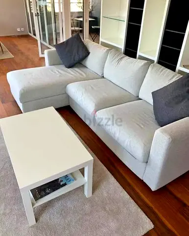Beige ikea vimle lshape sofa bed