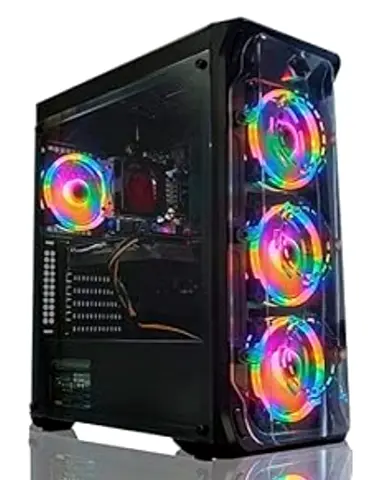 Mid-tower RGB Gaming PC Case with Tempered Glass and Front RGB Fans