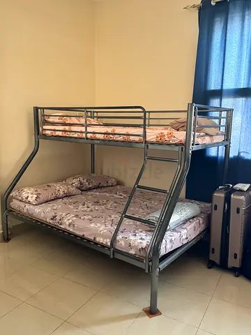 Metal Bunk Bed with Double Mattress - Good Condition