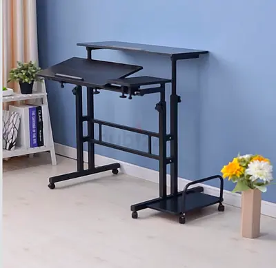 Adjustable Height Tilting Computer Desk with Wheels. Fresh piece. Unopened box.