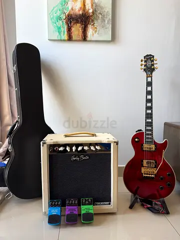 Complete Electric Guitar Setup Bundle – Epiphone Alex Lifeson LP + Tube Amp + Pedals + Hard Case