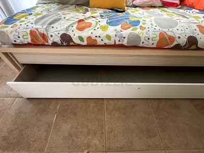 TIPI BED WITH BOTTOM DRAWER - 90X200 SINGLE BED, available with unpacked mattress