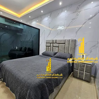 The most beautiful studio (first resident) furnished with hotel furniture for monthly rent in Ajman - Al Rashidiya - Horizon Towers