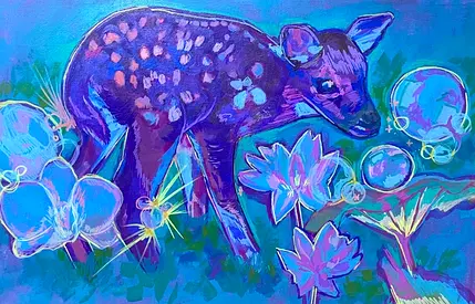 Bubble Deer - Acrylic on canvas 24 x 16