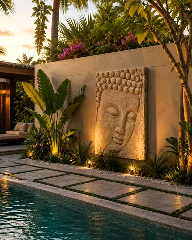Marina Home Outdoor decorative Budha wall art panel