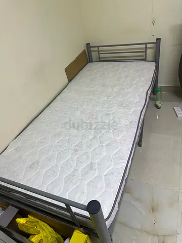 Single Metal Bed Frame with Mattress - Good Condition
