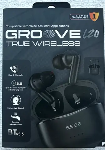 Brand: ESSE ESSE GROOVE L20 True Wireless Earbuds Bluetooth v5.3, 10mm Drivers, Touch Control, Clear
