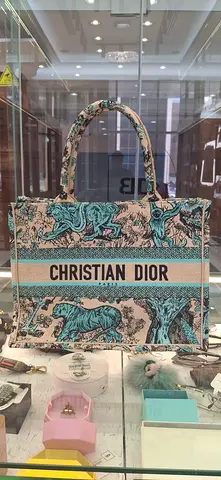 Christian Dior Book Tote with Animal Print Motif