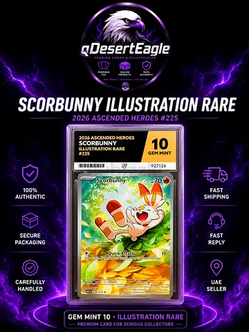 Graded 2026 Scorbunny Illustration Rare #225 — Gem Mint 10 (Slabbed)