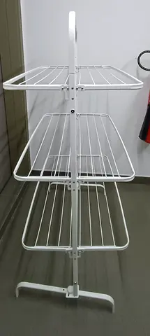 Foldable 3-Tier Metal Drying Rack - White