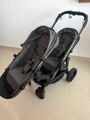 Complete Twin Travel System – iCandy Peach Double Stroller + 2 Cybex Aton 5 Car Seats + 2 ISOFIX Bas