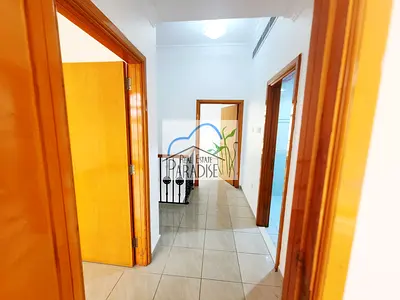 available 3br 1 master bedrooms/fitted kitchen/private back yard/laundry room/covered car parking shared swimming pool/gym compound for rent in mirdif