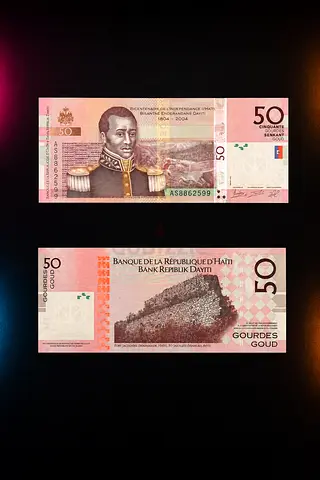 Pair of Haiti Bicentennial Banknotes - 100 and 50 Gourdes (2004)