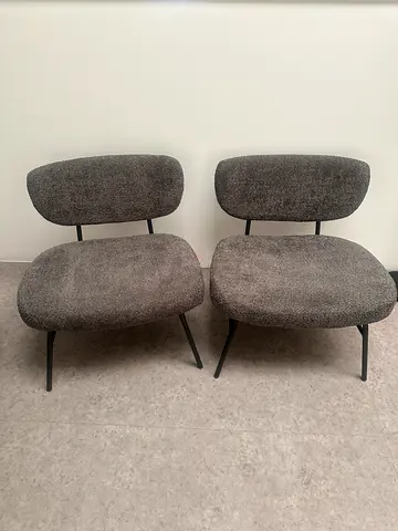 Modern Bouclé Lounge Chairs - Set of 2 - Excellent Condition