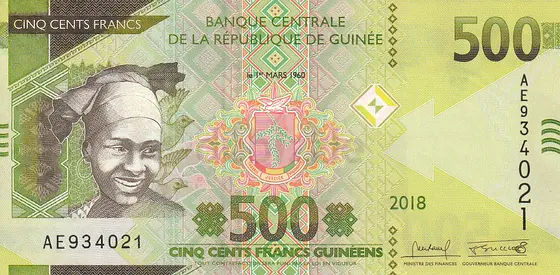GUINEA 500 FRANCS BANKNOTE 2018