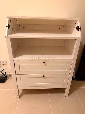 White Wooden cupboard / Storage Unit / changing table