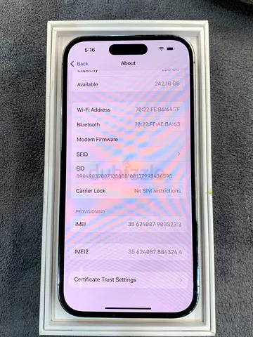 iPhone 14Pro 256gb USA eSIM 82 battery health