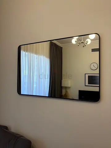 Rectangular Wall Mirror with Slim Black Frame