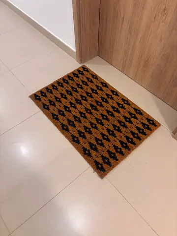Natural Coir Doormat with Geometric Pattern