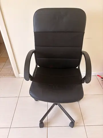 Black Office Chair with Armrests — Used, Good Condition