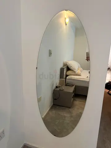 Large Oval Wall Mirror - Frameless, Full-Length