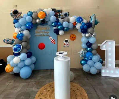Birthday party balloon decorations