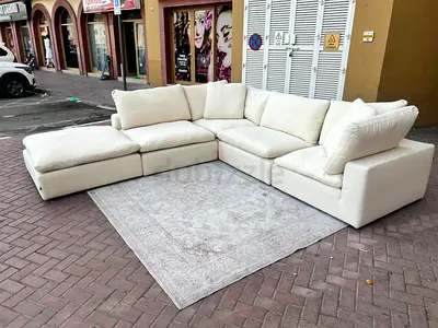 Feather 🪶 filled Modular sofa with footstool
