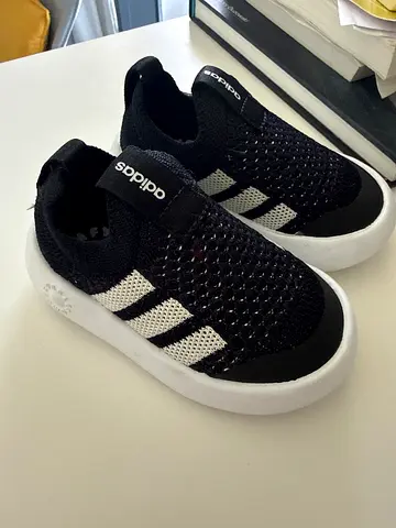 Adidas bubble comfy toddler slip-on sneakers - size small, gently used