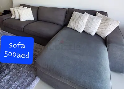 Grey L-Shaped Sofa