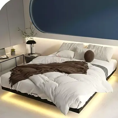 Floating Bed with RGB 100 different mode lights controlled by phone application and charging station