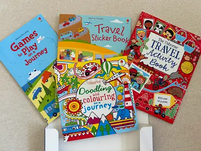 Usborne Travel Activity Pack 4 x Books in Carry Case BRAND NEW