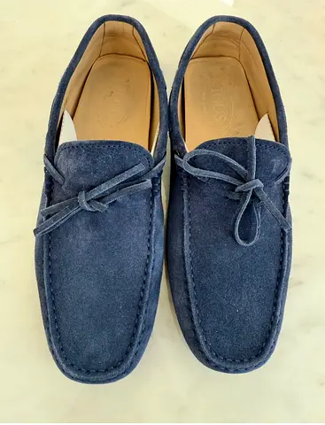 Tods Gommino Loafers Blue Suede (Size 42)