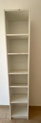 Tall white shelving unit - 6 shelves, good condition