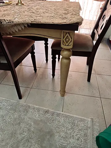 Solid Wood Dining Table with 6 chairs