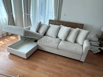 Gronlid lshape sofa bed beige brand new condition